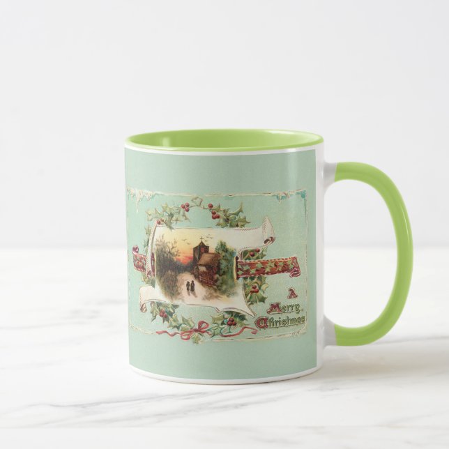 Caneca Vintage Winter Cena e Saudação de Natal (Direita)