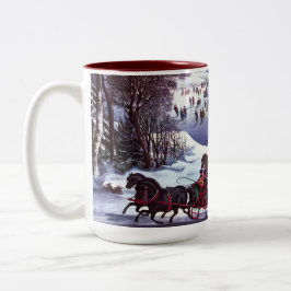 Caneca Vintage Winter Scene. Presente de Natal