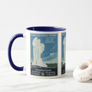Caneca Vintage Yellowstone National Park Antiga Fiel