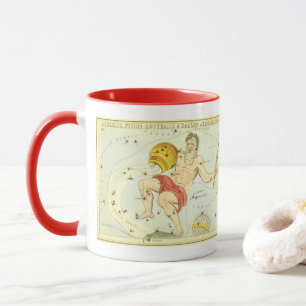 Caneca Vintage Zodiac, Constelação de Astrology Aquariu