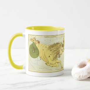 Caneca Vintage Zodiac, Constelação de Capricórnio de A