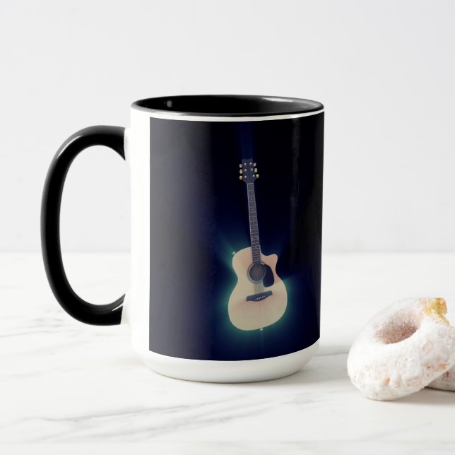 Caneca Violão Azul legal (Com Donut)