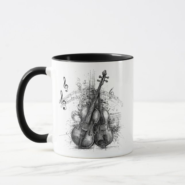 Caneca Violas e Notas Musicais (Esquerda)