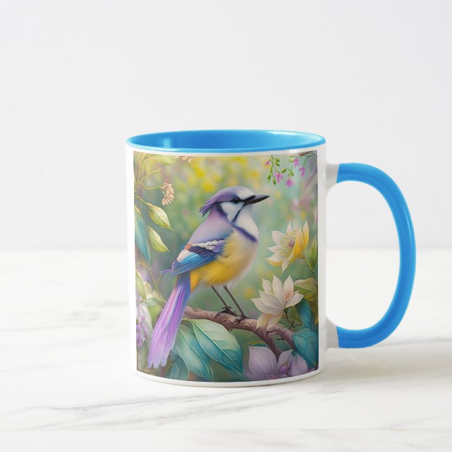 Caneca Violet Tufted Jay Fantasy Bird (Direita)