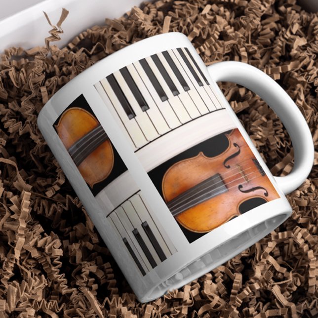 Caneca Violin and piano keys (Criador carregado)