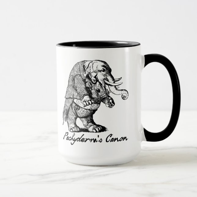 Caneca Violino de Canon do Pachyderm que joga o violino (Direita)