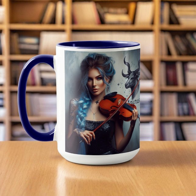 Caneca Violino Musical Taurus Zodiac (Criador carregado)