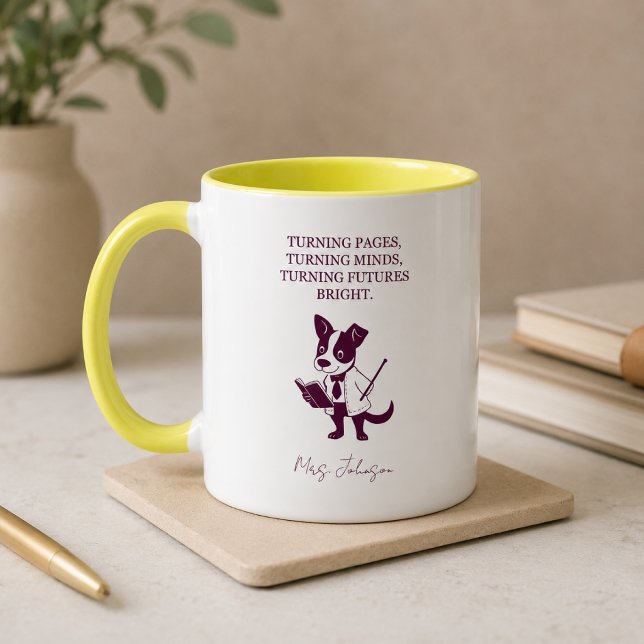 Caneca Virando Páginas, Mudando Mentes, Iluminando Futuro (Criador carregado)