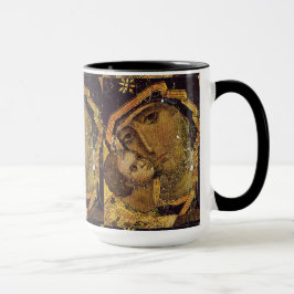 Caneca Virgem de Kiev Ucrânia Madonna Mug Closeup