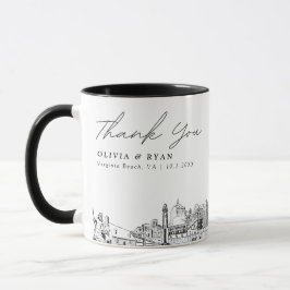 Caneca Virginia Beach Casando Mínimo Coffee Mug Personali