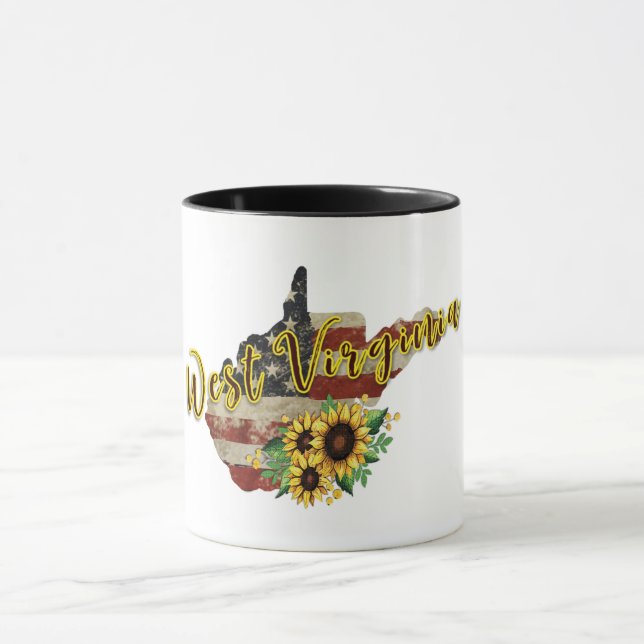Caneca Virgínia Ocidental/Girassol/Bandeira (Centro)