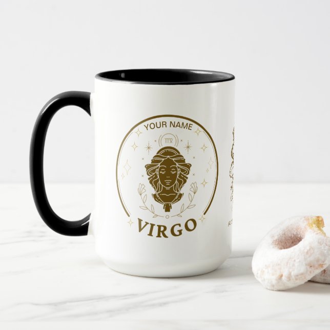 Caneca Virgo Personalizado Zodiac 15 oz - Coffee Mug (Com Donut)