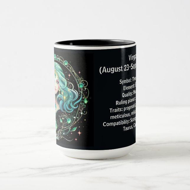 Caneca Virgo Zodiac Art for August 23–September 22 (Centro)