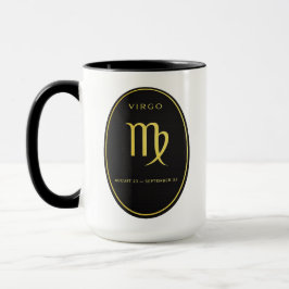 Caneca Virgo Zodiac Gold Oval Emblem Mug | Luxury Astrolo