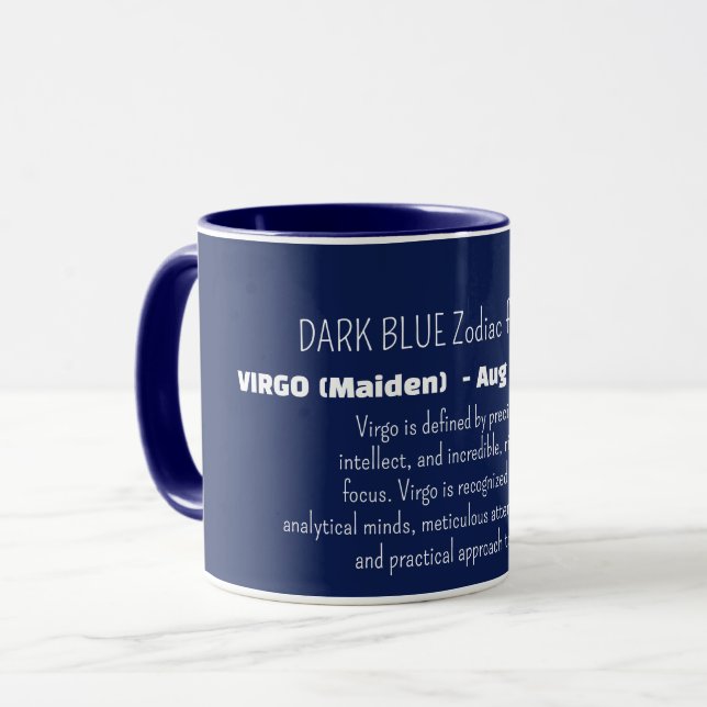 Caneca VIRGO Zodiac Sign Personality Traits (Frente Esquerda)