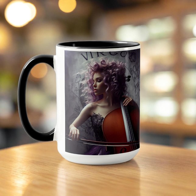 Caneca Virgo Zodiat Músico Cello (Criador carregado)