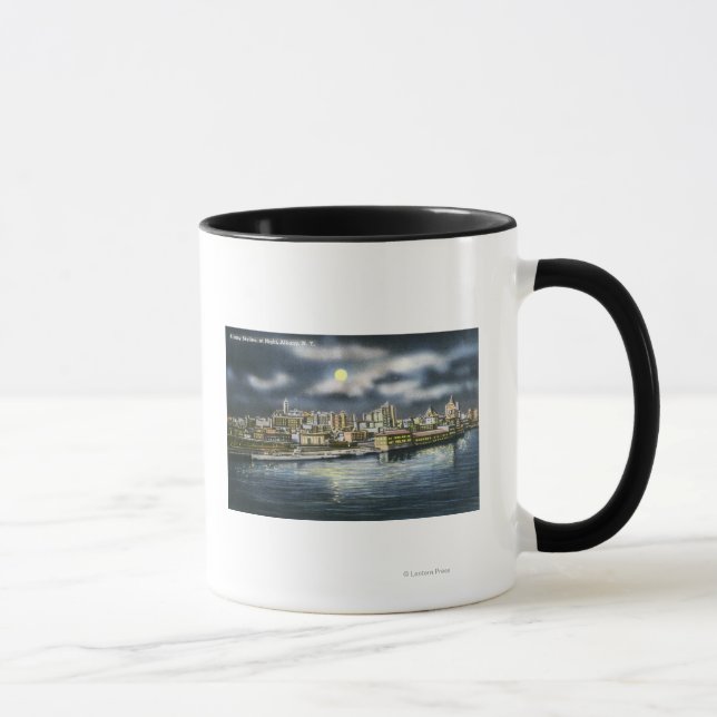 Caneca Visão de Albany Skyline à Noite (Direita)