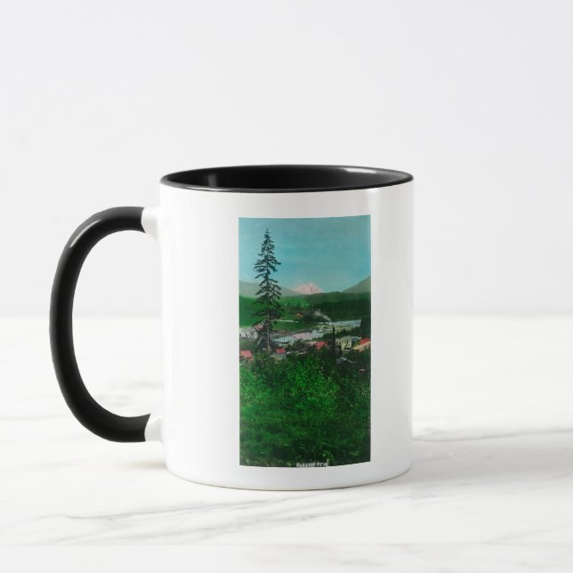 Caneca Visão Distante do Pico e Cidade do Glaciar (Esquerda)