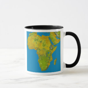 Caneca Visão topográfica da África