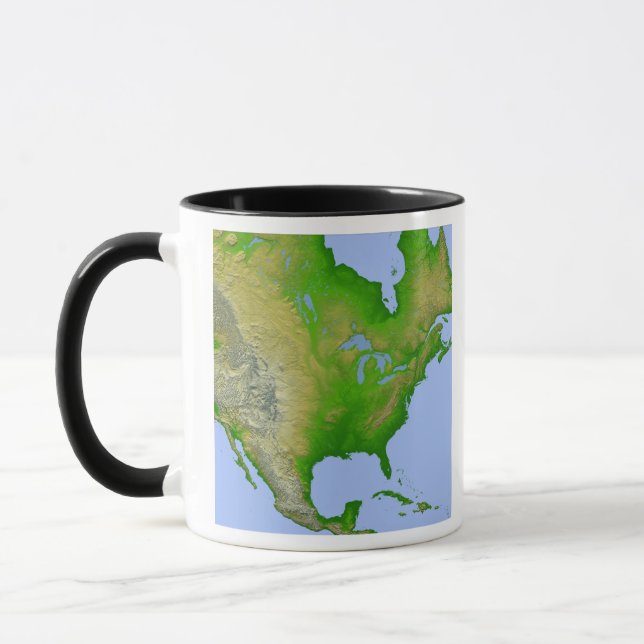 Caneca Visão topográfica da América do Norte (Esquerda)