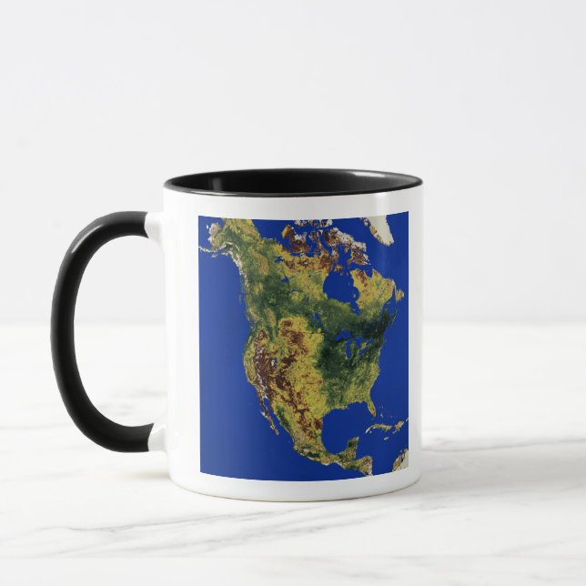 Caneca Visão Topográfica da América do Norte e Central (Esquerda)
