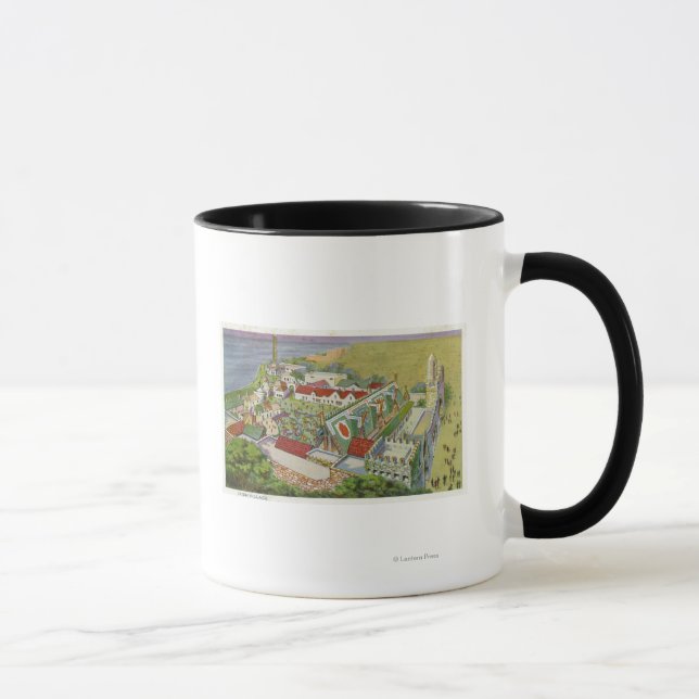 Caneca Vista aérea da aldeia irlandesa (Direita)
