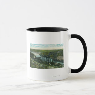 Caneca Vista aérea de Rondout Creek e Wilbur Bridge