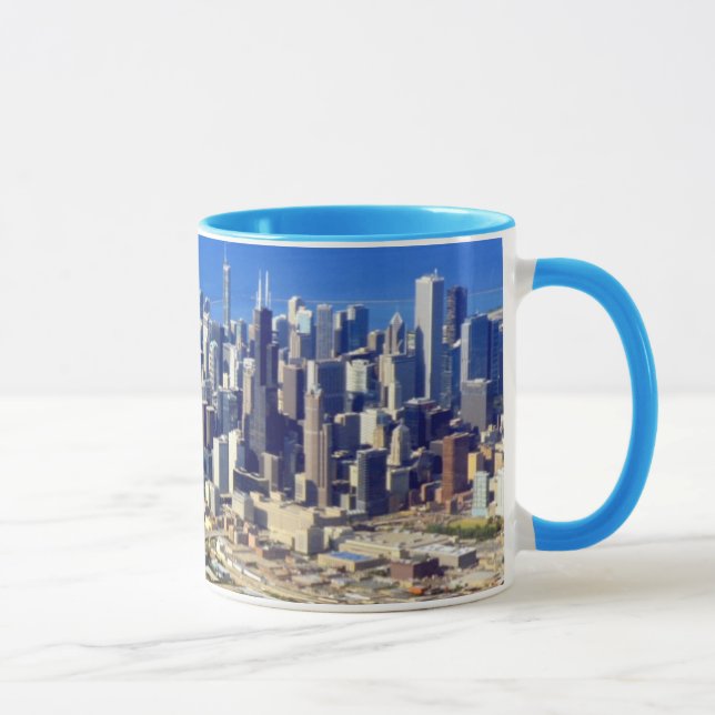 Caneca Vista aérea do centro de Chicago com lago (Direita)
