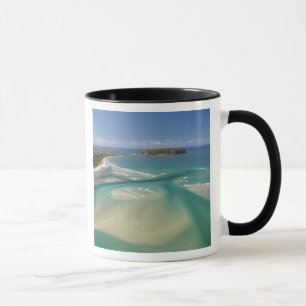 Caneca Vista aérea do estuário, Sawyer Bay, Stanley e
