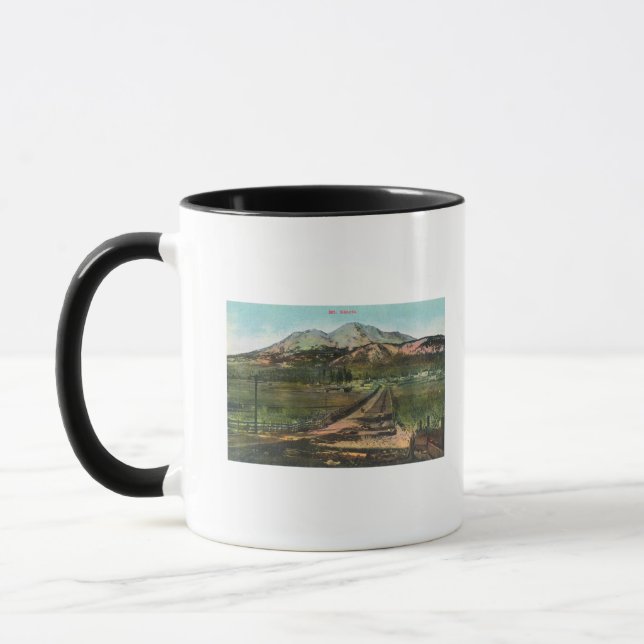 Caneca Vista aérea do Vale e Monte Shasta (Esquerda)