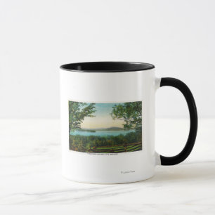 Caneca Vista através do lago Rangeley