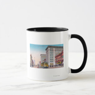 Caneca Vista da Broadway com Street CarOakland, CA
