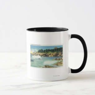 Caneca Vista da caverna do miúdo na ilha do esquilo