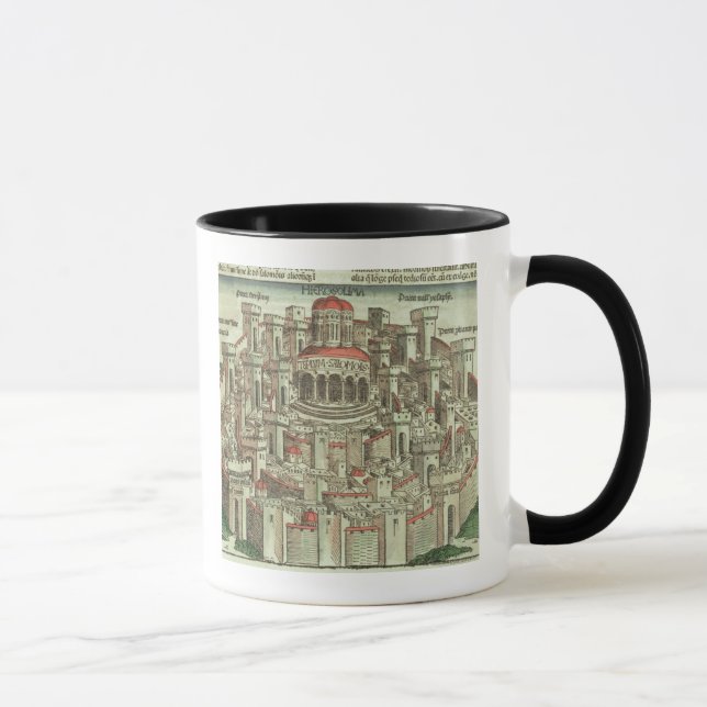 Caneca Vista da cidade murada de Jerusalem que mostra o T (Direita)