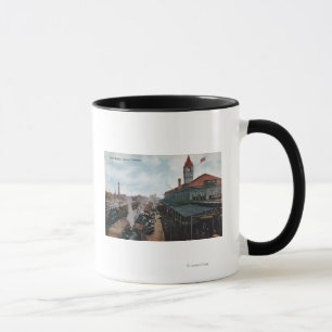 Caneca Vista da estrada de ferro da estação da união