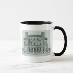 Caneca Vista da fachada da casa de campo Borghese, Roma