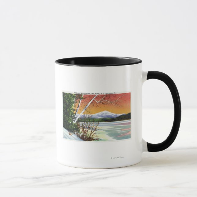 Caneca Vista da Montanha Whiteface do lago em (Direita)