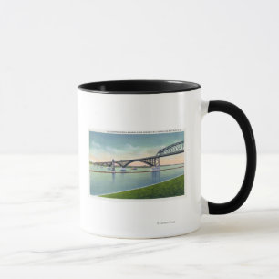 Caneca Vista da ponte da paz sobre o Rio Niágara