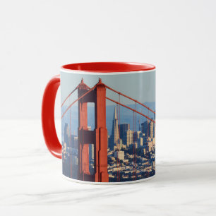 Caneca Vista da Ponte San Francisco Através da Porta do 