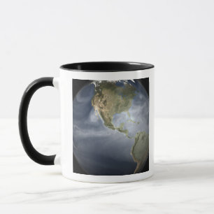 Caneca Vista da Terra do cheio mostrando vapor de água