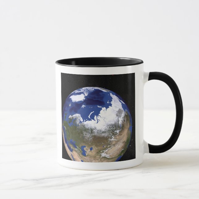 Caneca Vista da Terra mostrando a região do Ártico (Direita)