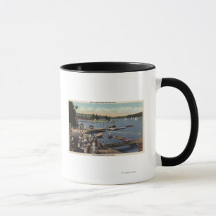 Caneca Vista de aterrissagem de barco, encosta de banho