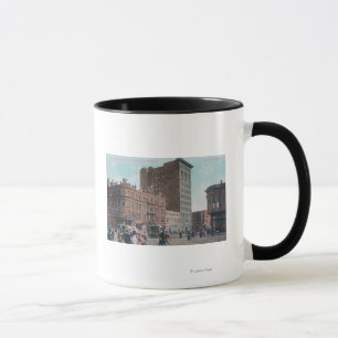 Caneca Vista de Broadway, 14a rua, avenida Junctio de San