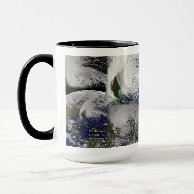 Caneca Vista de Colagem de Satélites do Furacão Sandy (Esquerda)