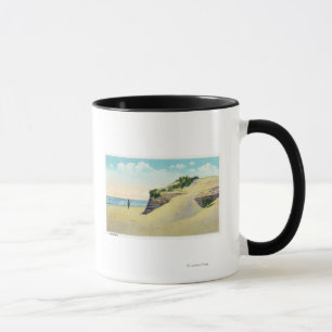 Caneca Vista de dunas de areia típicas de Nova Inglaterr