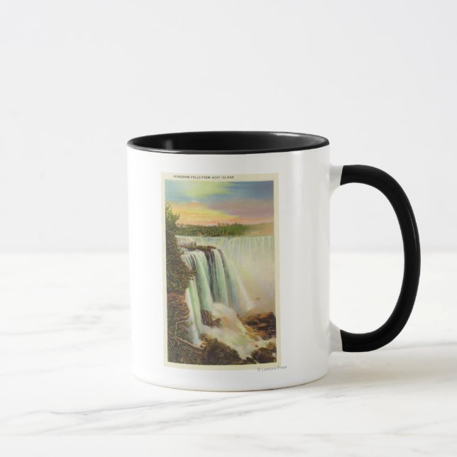 Caneca Vista de Foguetes de Ferradura na Ilha de Goat (Direita)