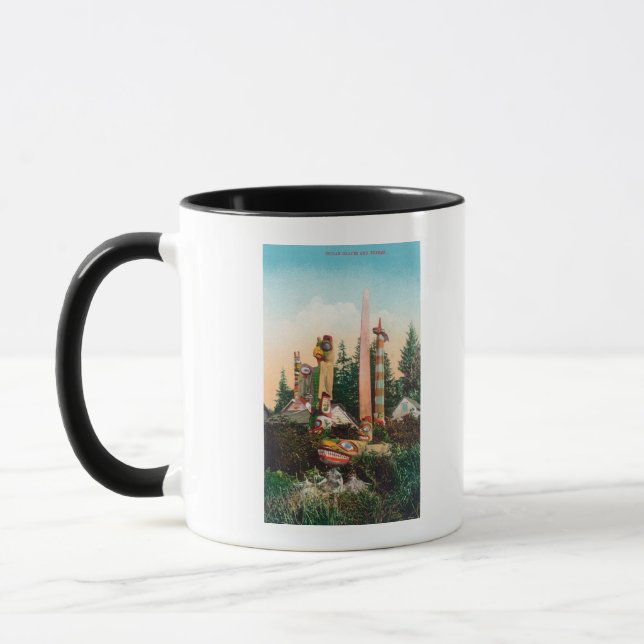 Caneca Vista de Graves e Totempolos Indianos (Esquerda)