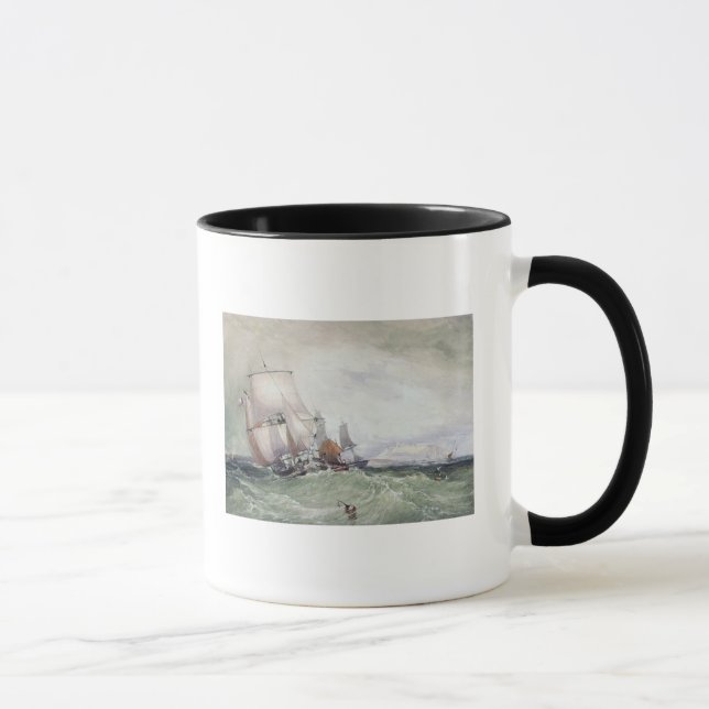 Caneca Vista de Scarborough, com uma prisão militar do (Direita)