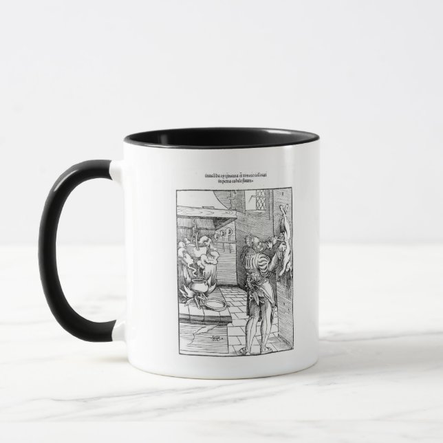 Caneca Vista de uma cozinha do século XVI com cozinheiro (Esquerda)