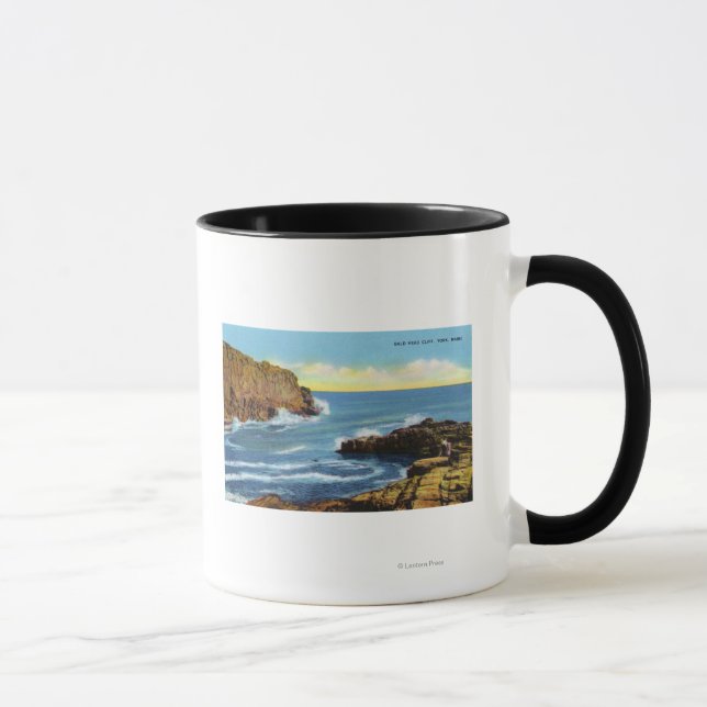 Caneca Vista do Cliff Cabeça Balda em York Beach (Direita)